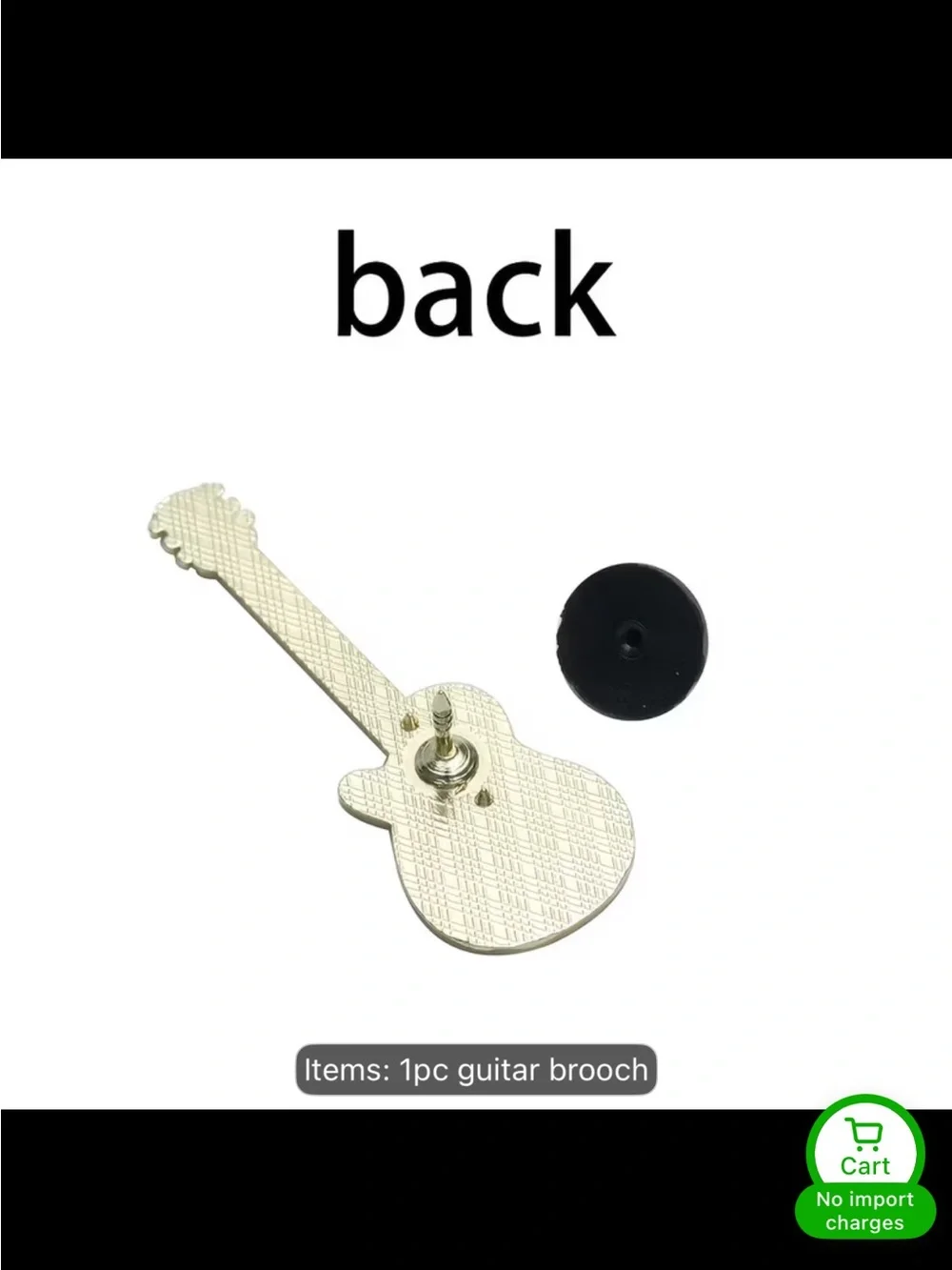 Black Guitar Pin Brooch - Decorative Music Accessory